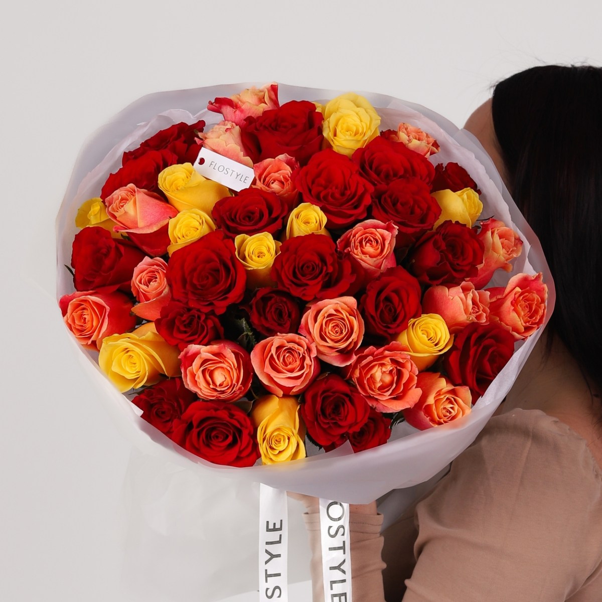 51 роза микс яркий